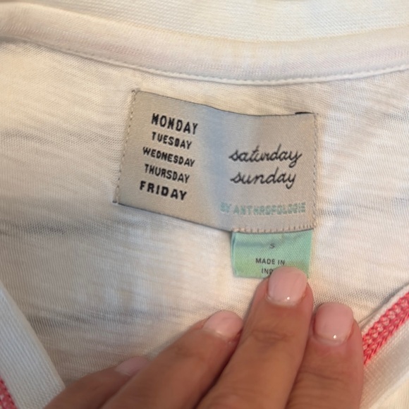 Anthropologie White Long Sleeve Tee - Picture 2 of 2